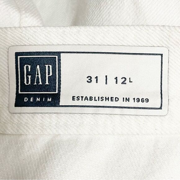 GAP Wide Leg Suspender Jeans White Denim Pants with Suspenders Size 31 | 12 Long - Picture 12 of 15